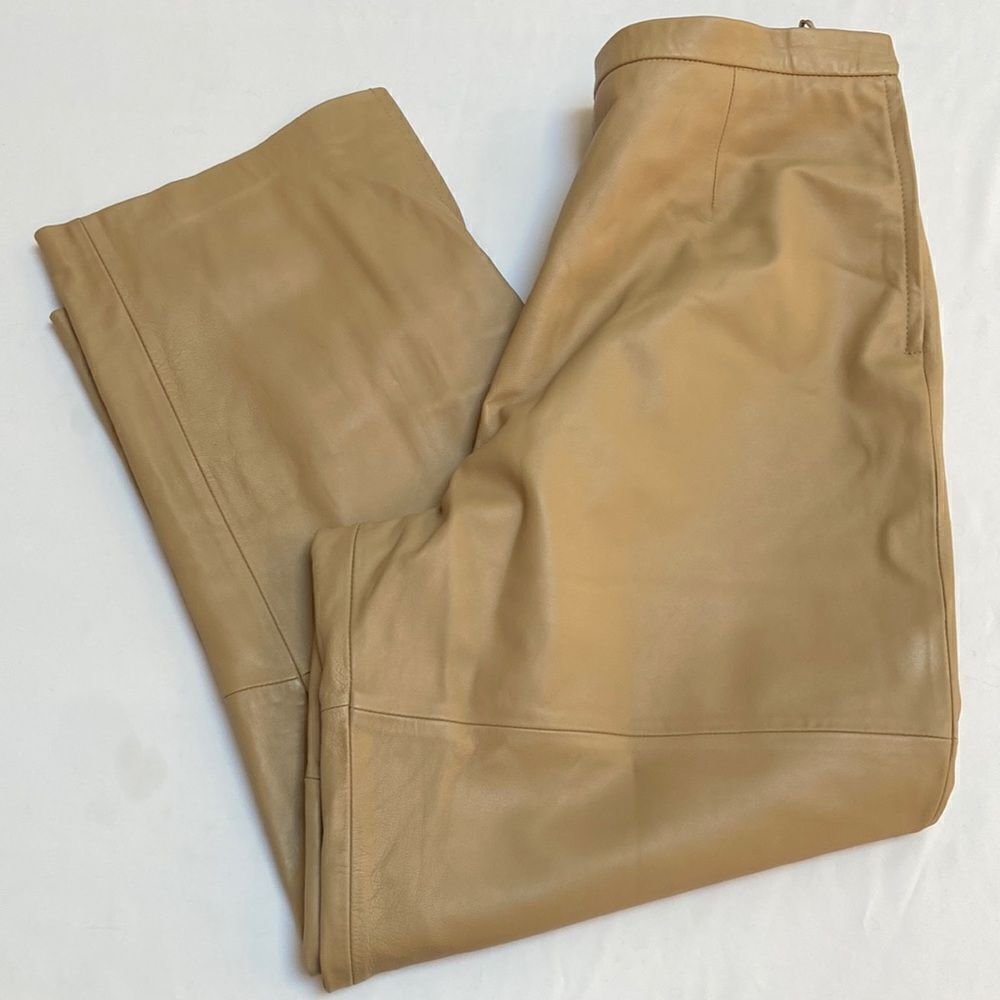 Leather Pants Terry Lewis Tan Sz 20